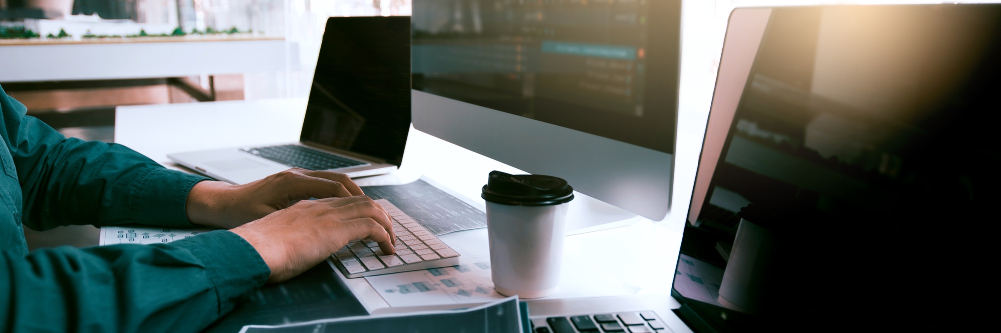 Asian man working code program developer computer web development working design software