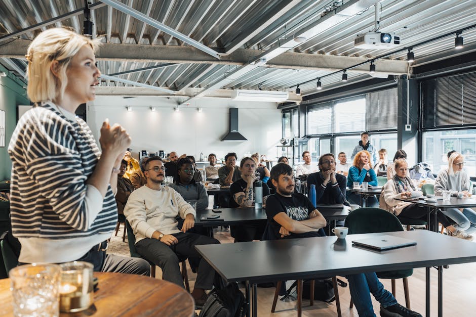 Training session in a modern workplace