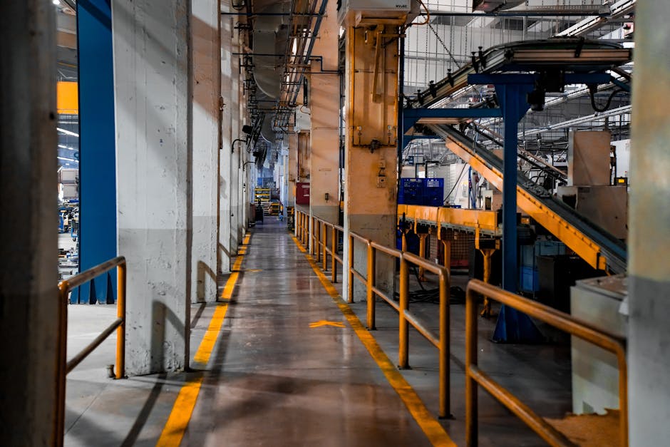Modern factory and digital transformation in industry with automation