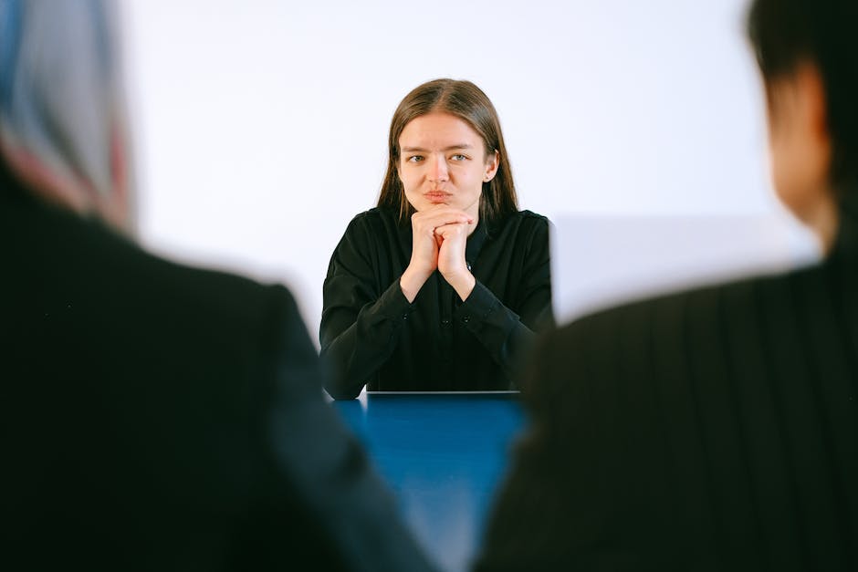 Recruiter and candidate in a job interview discussion