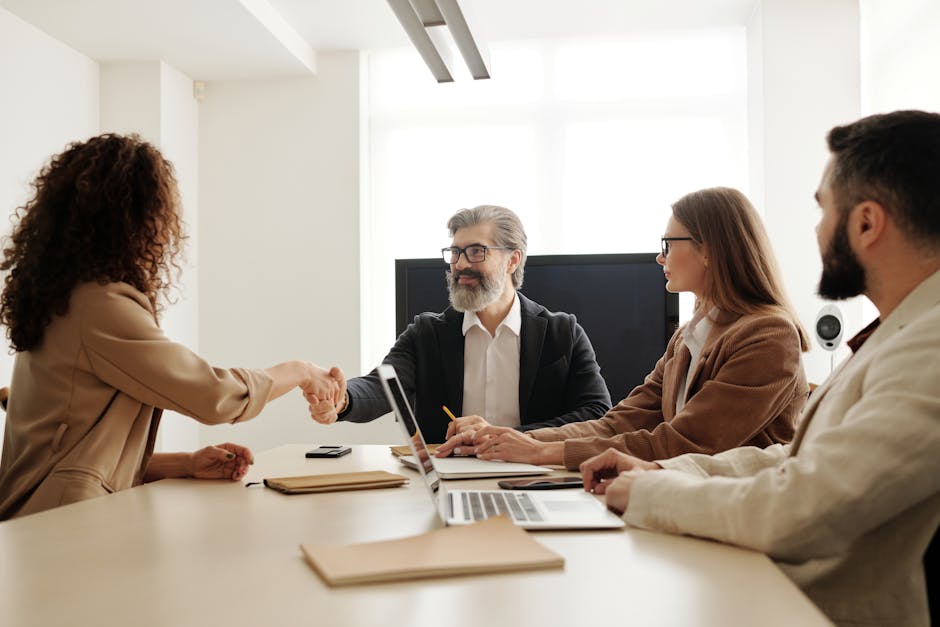 Handshake after a successful job interview