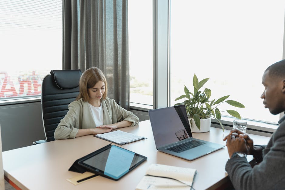 Job interview preparation with notes and performance metrics