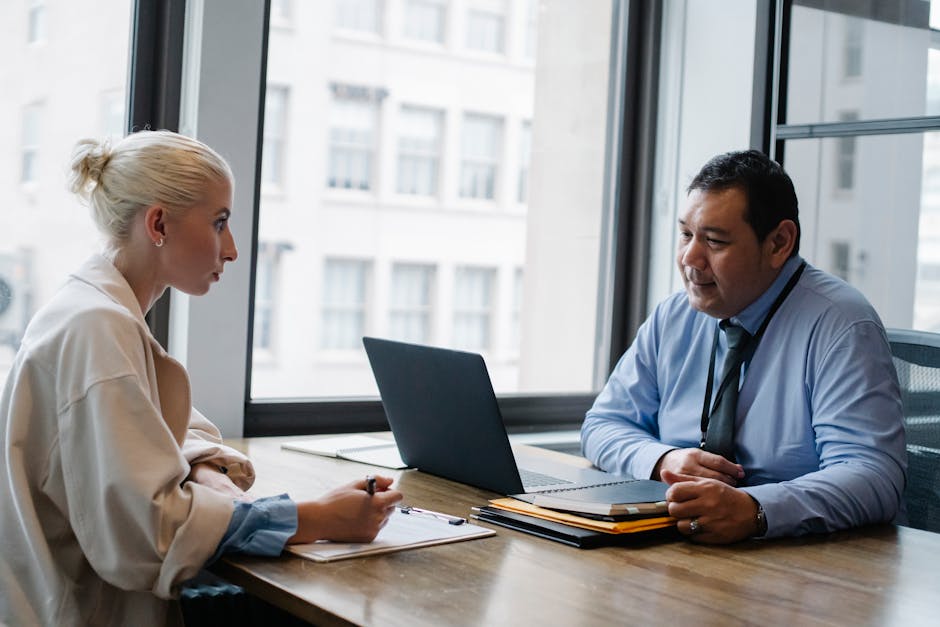 Recruiter reviewing a candidate profile during an interview