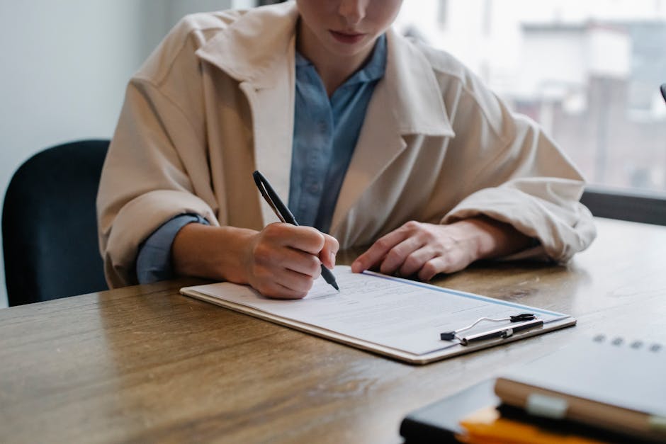 Professional interview preparation and application documents on a clean desk