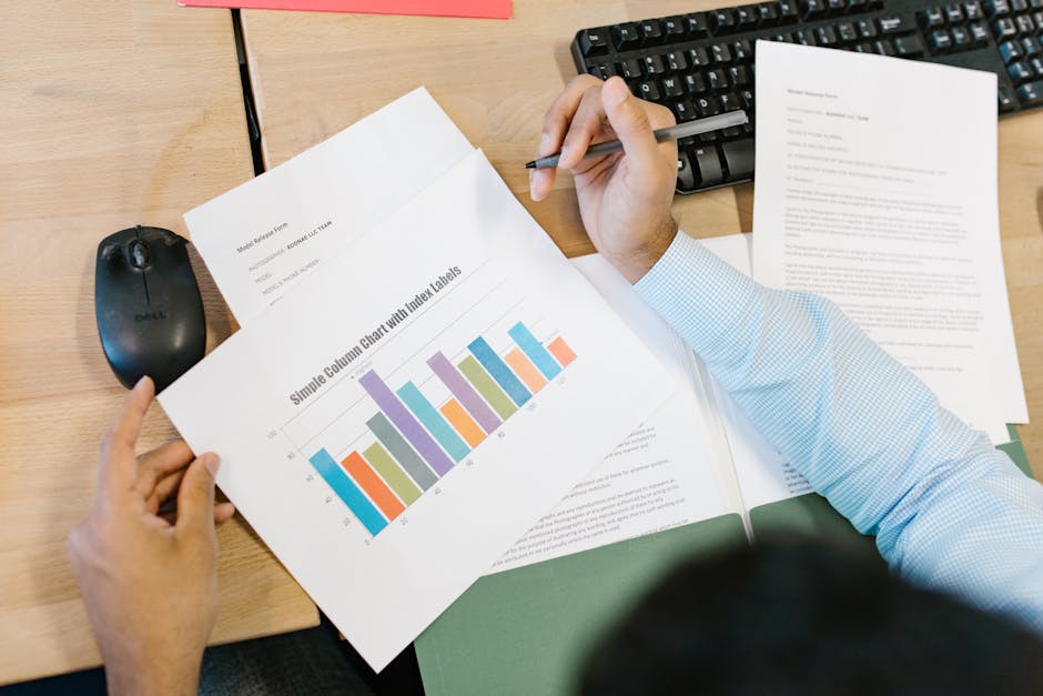 Analytical thinking with data charts and problem solving notes