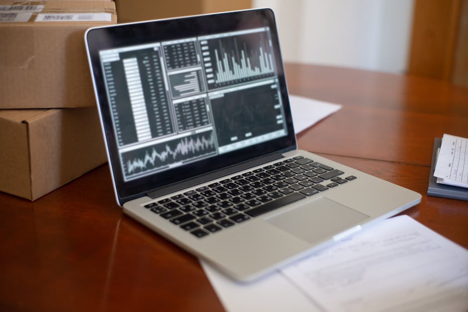 E-commerce performance analytics on laptop screen