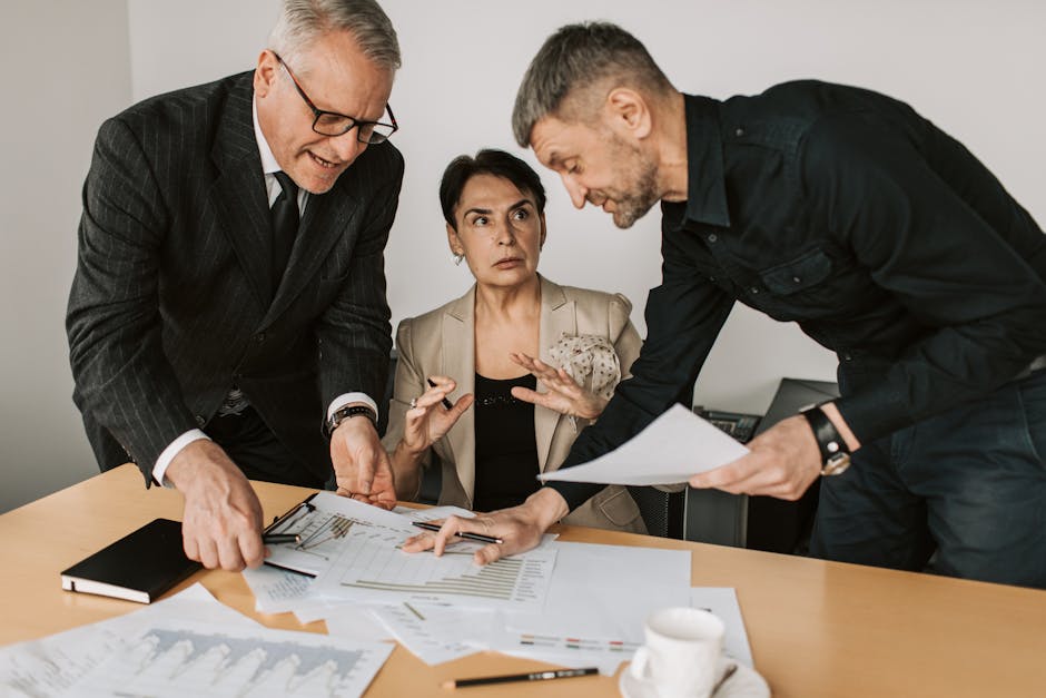 Business meeting with documents and salary negotiation concept
